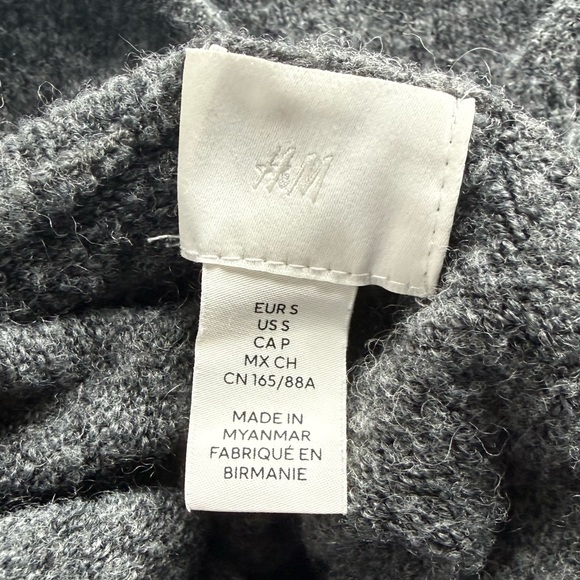 H&M Turtleneck Sweater Soft-Knit Loose-Fit Dark Gray Melange Size S - Picture 9 of 10